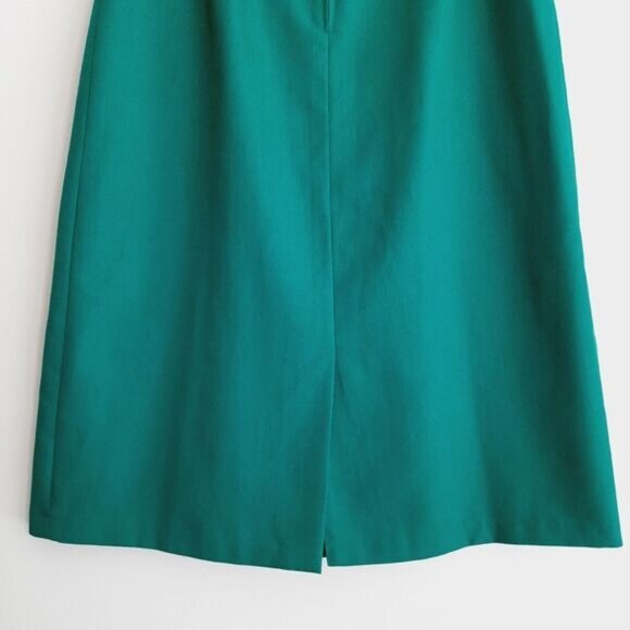 Vintage PANTMAN Pleated Front Long Midi Skirt Green Sz M - Picture 9 of 14